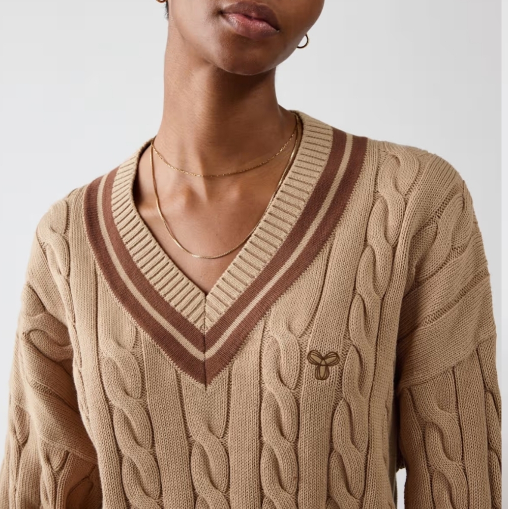 TNA Aritzia Clay Sweater - Chasm/Cognac